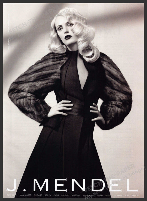 J. Mendel Fashion 2000s Print Advertisement 2007 Old Hollywood Fetch-the-Paper