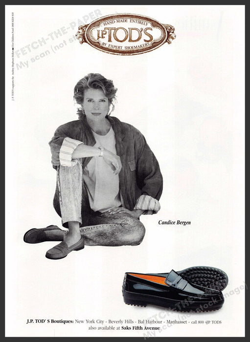 J.P. Tod's 2000s Print Advertisement Ad 2002 Shoes Candice Bergen J.P. Tod's