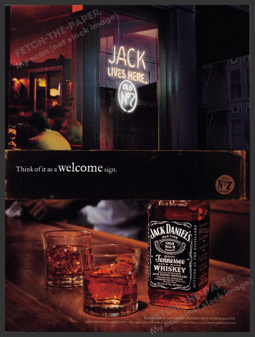 Jack Daniel's "Jack Lives Here" 2000s Print Advertisement 2002 Fetch-the-Paper