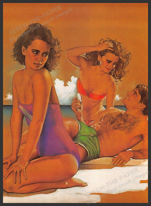 Jackie Jasper Artist 1980s Magazine Illustration 1984 Summer Love Jealousy Fetch-the-Paper