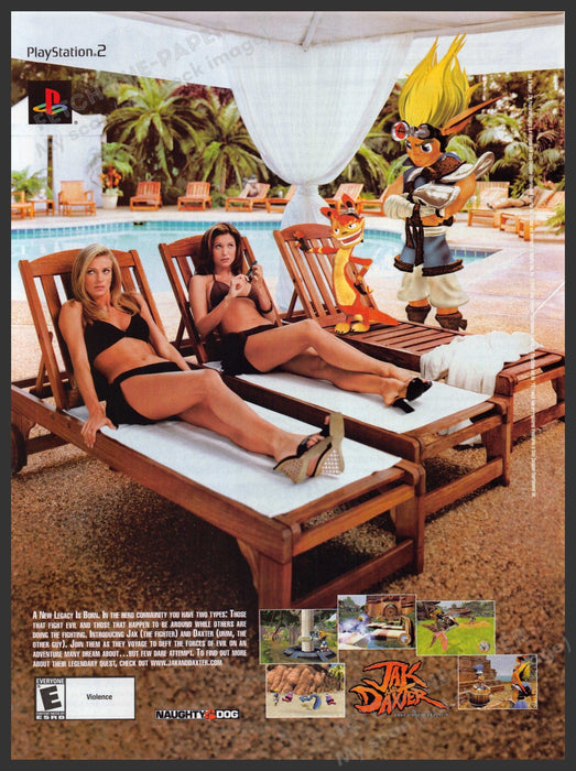 Jak and Daxter Video Game 2000s Print Advertisement Ad 2002 Bikinis by the Pool Fetch-the-paper.com