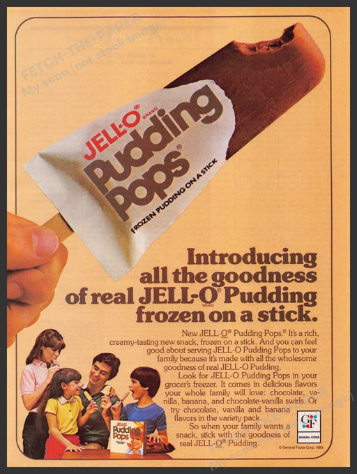 Jell-O Pudding Pops 1980s Print Advertisement Ad 1983 Jell-O