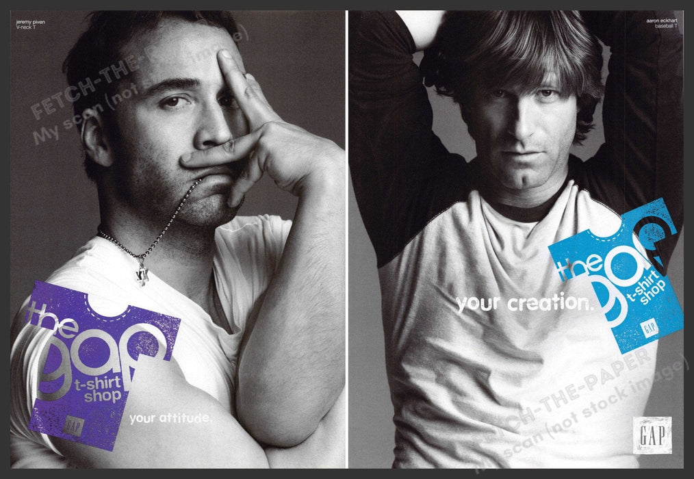 Jeremy Piven & Aaron Eckhart for Gap 2000s Magazine Ad Front & Back (1pg) 2006 Gap