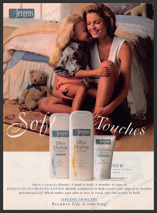 Jergens 1990s Print Advertisement 1997 Soft Touches Mother & Daughter Skincare Jergens