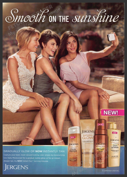 Jergens 2010s Print Advertisement Ad 2015 "Smooth on the sunshine" Legs Girls Jergens