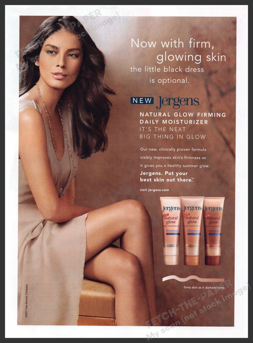 Jergens Glow 2000s Print Advertisement 2007 Legs Tan Skin Fetch-the-Paper