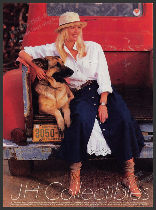 JH Collectibles Clothing 1980s Print Advertisement Ad 1987 German Shepherd Dog Fetch-the-Paper