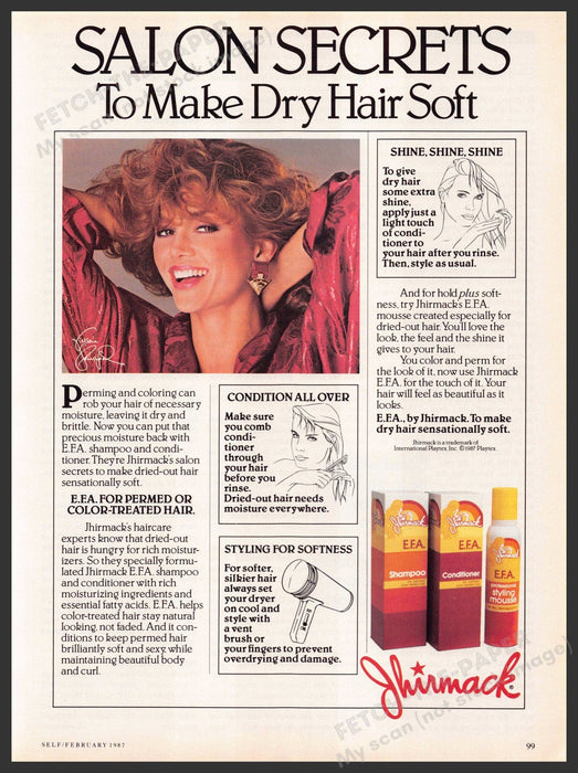 Jhirmack 1980s Print Advertisement Ad 1987 Victoria Principal Salon Secrets Jhirmack