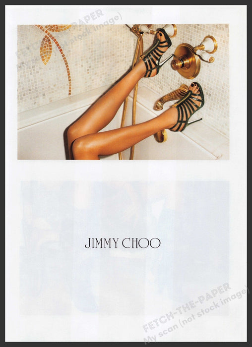 Jimmy Choo Shoes 2000s Print Advertisement Ad 2008 Legs Sexy Tub Faucet Fetch the Paper!