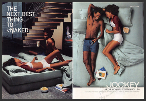 Jockey 2000s Print Advertisement (2 page) 2002 Couple In Bed Jockey