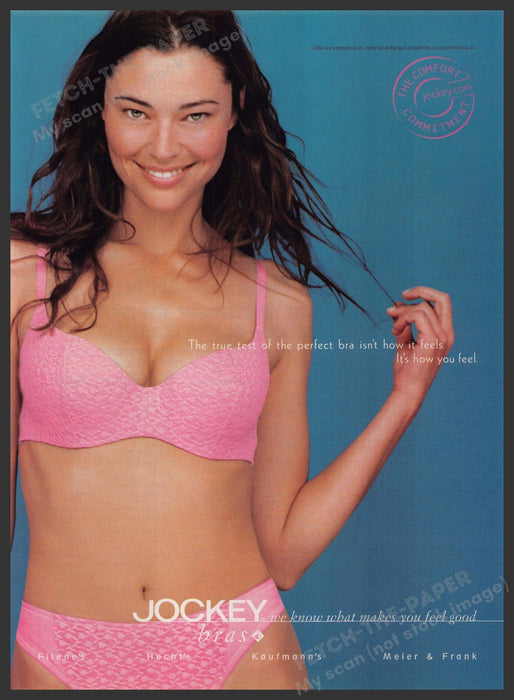Jockey Bras 2000s Print Advertisement 2001 "The Comfort Commitment" Lingeries Fetch-the-Paper