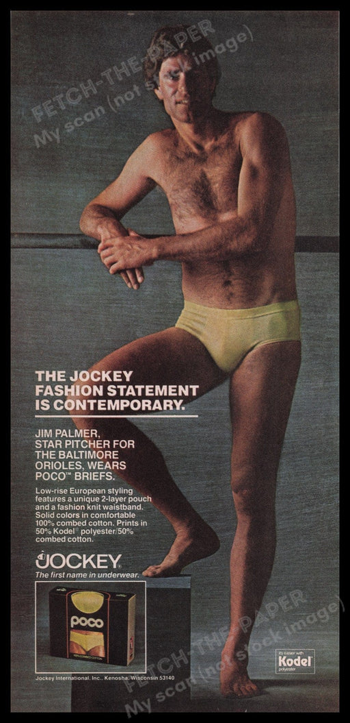 Jockey Men's Underwear 1980s Print Advertisement Ad 1980 Poco Fetch the Paper!