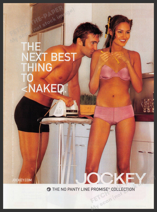 Jockey Underwear Men Women 2000s Print Advertisement 2003 Kitchen Ironing Legs Fetch-the-Paper