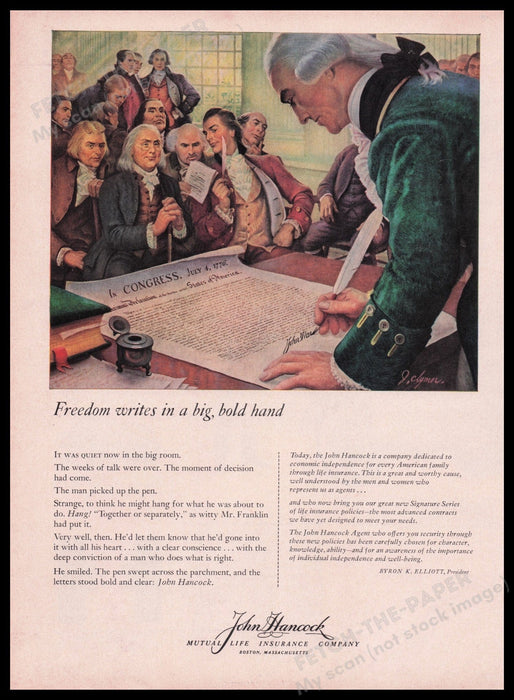 John Hancock Mutual Life Insurance Company 1950s Print Advertisement Ad 1959 Fetch the Paper!