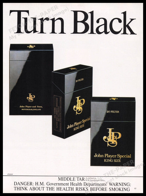 John Player Special 1980s Print Advertisement Ad 1982 Fetch the Paper!