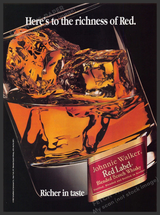 Johnnie Walker Red Label Scotch Whisky 1990s Print Advertisement Ad 1993 On Ice Fetch-the-Paper