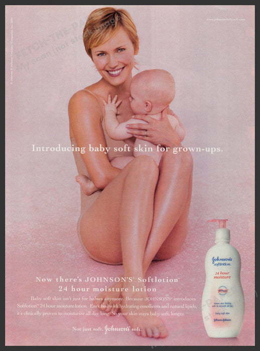 Johnson's 24 Hour Moisture 2000s Print Advertisement 2004 Legs Baby Johnson's