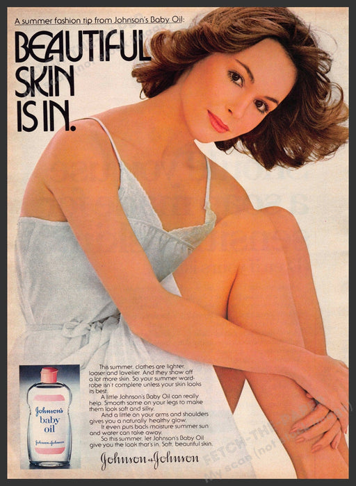 Johnson's Baby Oil 1970s Print Advertisement 1979 Legs "Beautiful skin is in" Johnson's