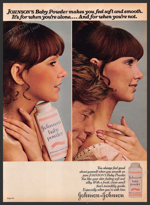 Johnson's Baby Powder 1970s Print Advertisement 1977 When You're Alone or Not Johnson's