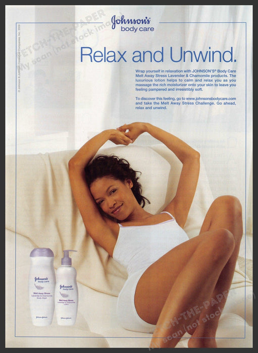 Johnson's Body Care 2000s Magazine Print Advertisement 2009 Legs Skin Soft Johnson's