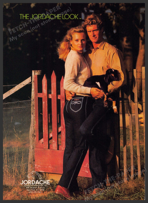 Joradache Jeans 1980s Print Advertisement 1982 Baby Goat Fetch-the-Paper