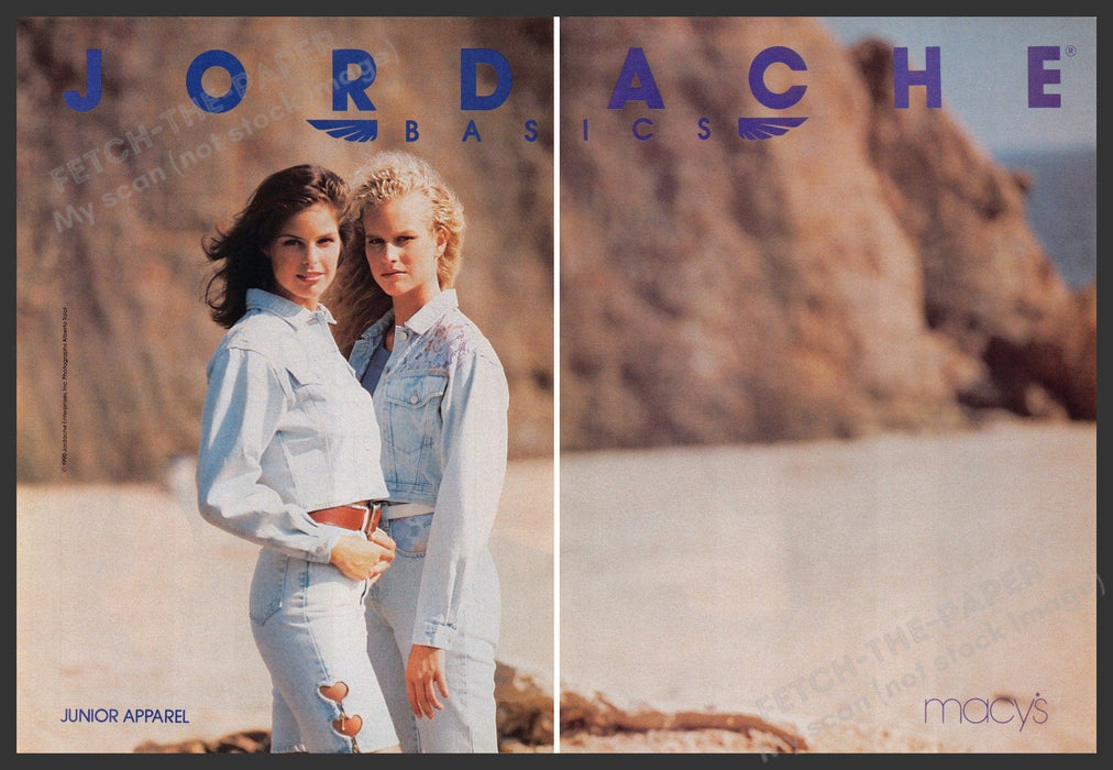 Jordache Basics 1990s Print Advertisement (2 pages) 1990 Junior Jeans Girls Sand Jordache