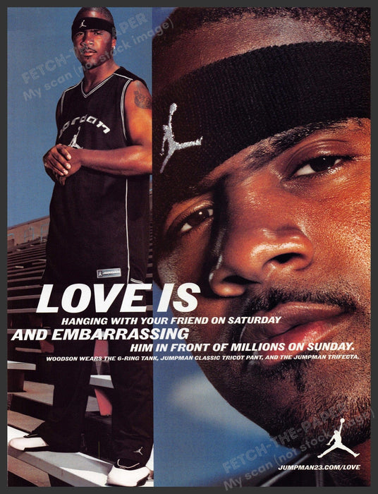 Jordan Jumpman 23 Charles Woodson 2000s Print Advertisement 2002 Fetch-the-Paper