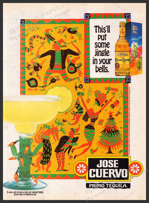 Jose Cuervo 1990s Print Advertisement Ad 1994 "Jingle in your bells" Jose Cuervo