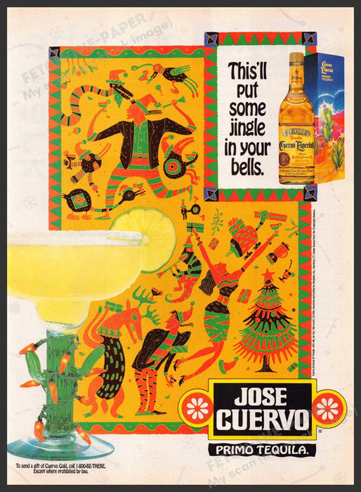 Jose Cuervo 1990s Print Advertisement Ad 1994 "Jingle in your bells" Jose Cuervo
