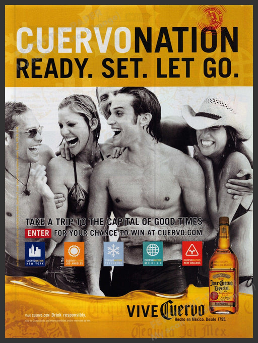 Jose Cuervo Nation 2000s Print Advertisement Ad 2002 Ready Set Let Go Fetch-the-Paper