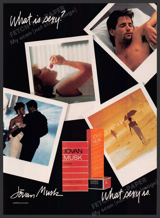 Jovan Musk 1990s Print Advertisement 1990 What is sexy? (Not the cologne) Jovan Musk