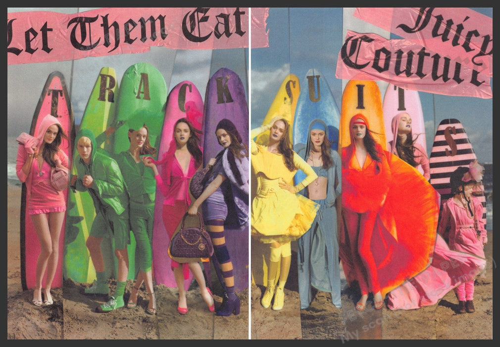 Juicy Couture Fashion Beach Surf 2000s Print Advertisement (2 pages) 2008 Legs Fetch the Paper!