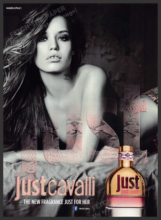 Just Cavalli Georgia May Jagger 2000s Print Advertisement 2013 Bare Model Fetch-the-Paper