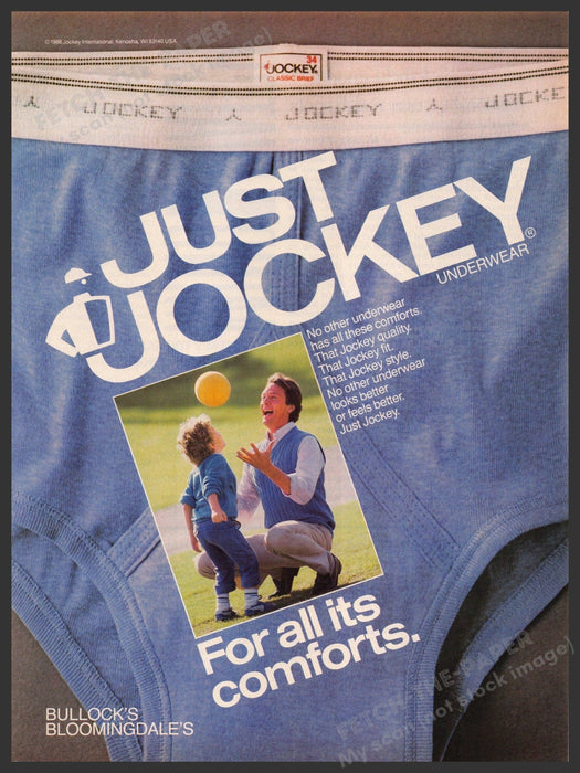 Just Jockey 1980s Magazine Print Advertisement 1987 Men's Underwear Just Jockey