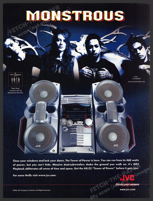 JVC HX-Z3 2000s Print Advertisement 2003 Coal Chamber Music Band Fetch-the-Paper