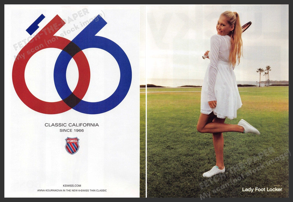 K-Swiss Anna Kournikova 2000s Print Advertisement (2pg) 2007 Legs Kick K-Swiss