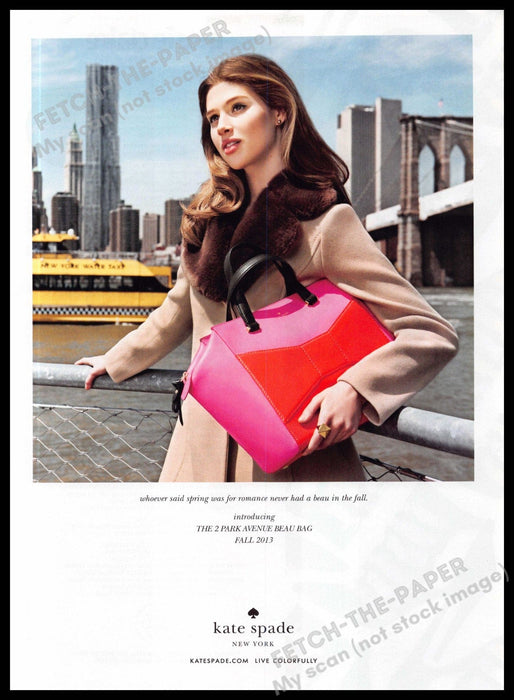 Kate Spade 2010s Magazine Print Ad 2013 Anais Poulliot The 2 Park Ave NYC Bag Kate Spade
