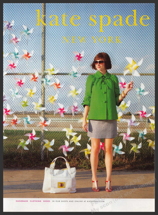 Kate Spade Clothing Shoes 2010s Print Advertisement Ad 2010 Pinwheels Legs Fetch-the-Paper