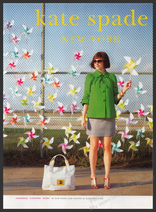 Kate Spade Clothing Shoes 2010s Print Advertisement Ad 2010 Pinwheels Legs Fetch-the-Paper