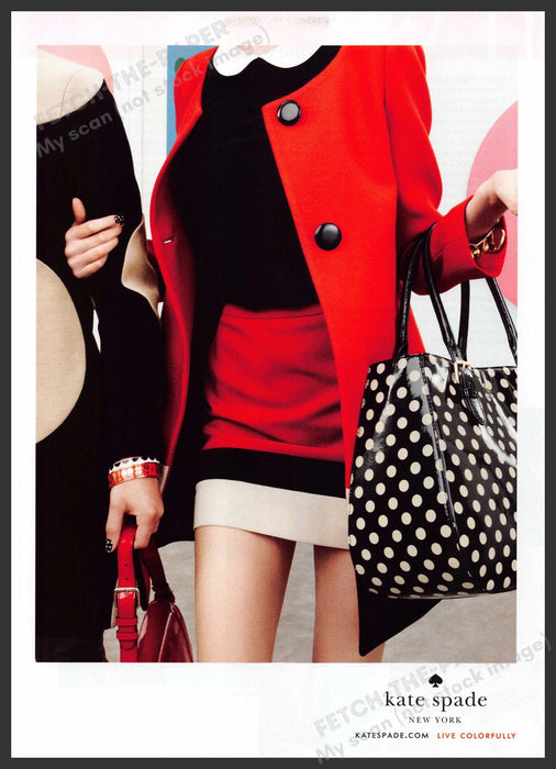 Kate Spade Fashion 2010s Print Advertisement 2012 Friends Shopping Legs Handbags Fetch-the-Paper