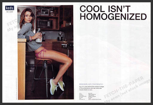 Keds Mischa Barton 2000s Print Advertisement (2 page) 2005 Legs Stool Sitting Keds