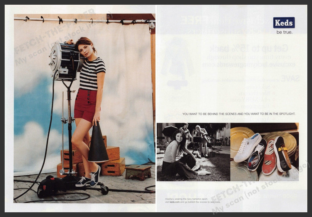 Keds Shoes Mischa Barton 2000s Print Advertisement (2 page centerfold) 2008 Legs Fetch-the-Paper