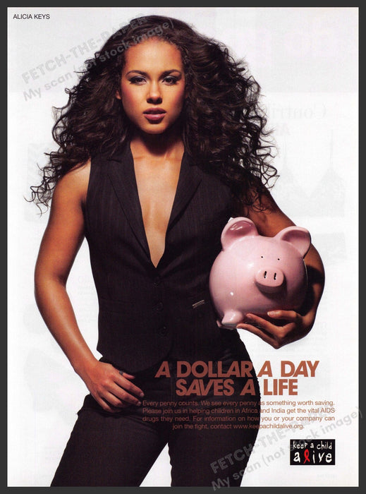 Keep a Child Alive Alicia Keys 2000s Print Advertisement 2007 Aids Africa India Fetch-the-Paper