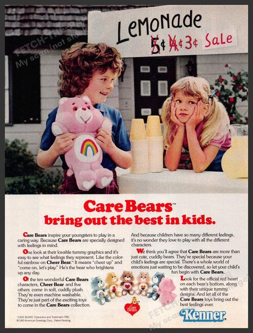 Kenner 1980s Print Advertisement Ad 1983 Care Bears Lemonade Stand Kenner