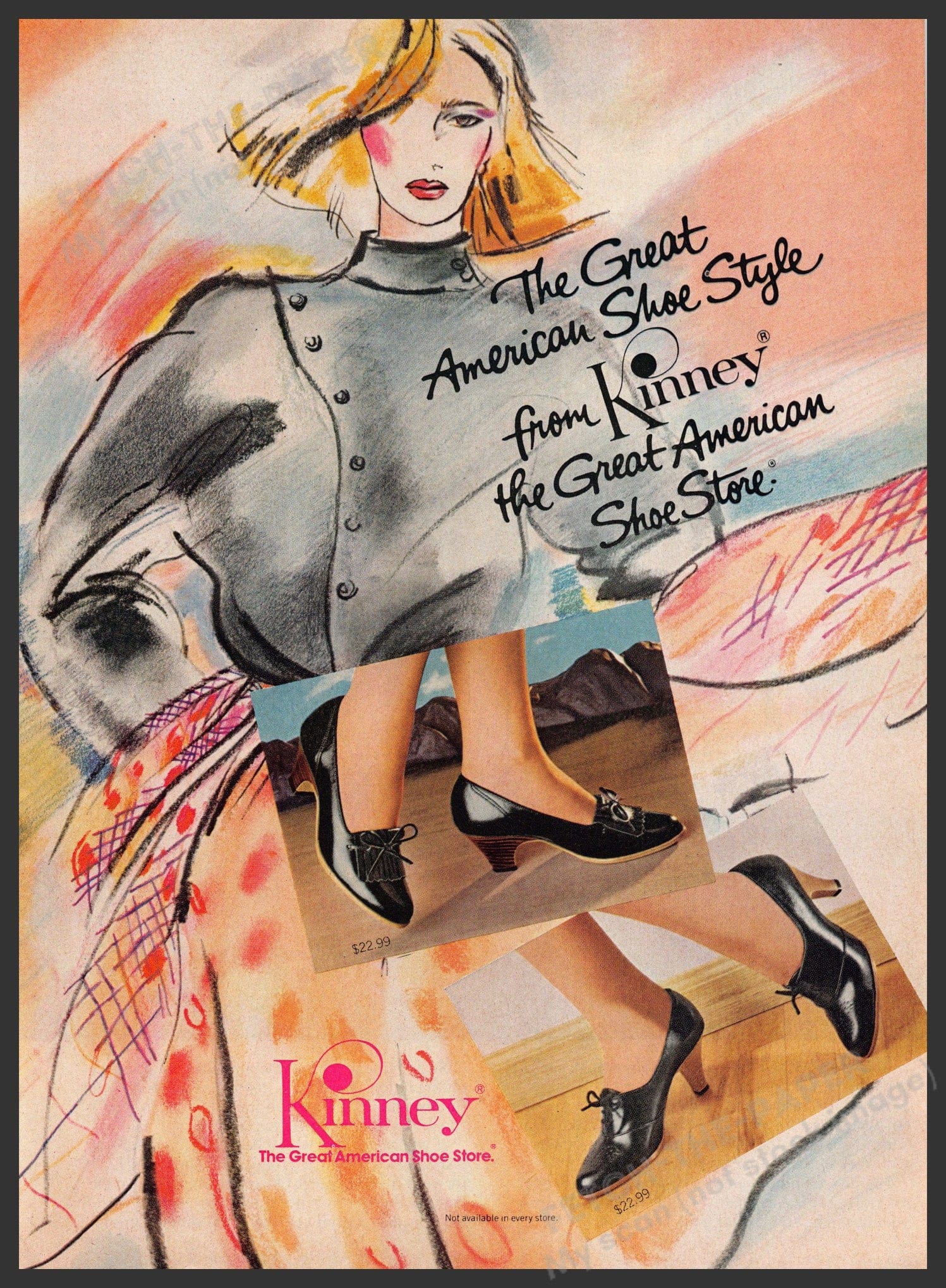 Kinney Shoes 1980s Print Ad Fetch the Paper