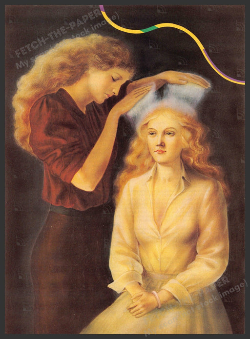 Kinuko Craft Artist 1980s Magazine Illustration 1984 "Psychic Healing" Fetch-the-Paper
