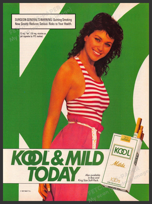 Kool & Mild 1980s Magazine Print Advertisement 1988 Summer Today Fetch-the-Paper