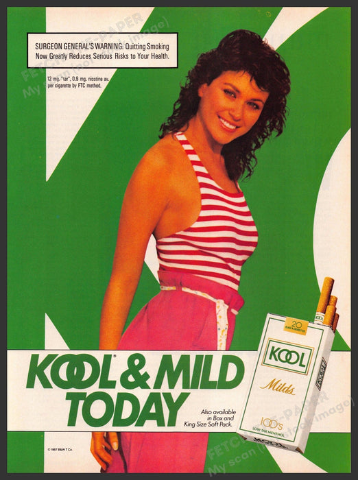 Kool & Mild 1980s Magazine Print Advertisement 1988 Summer Today Fetch-the-Paper