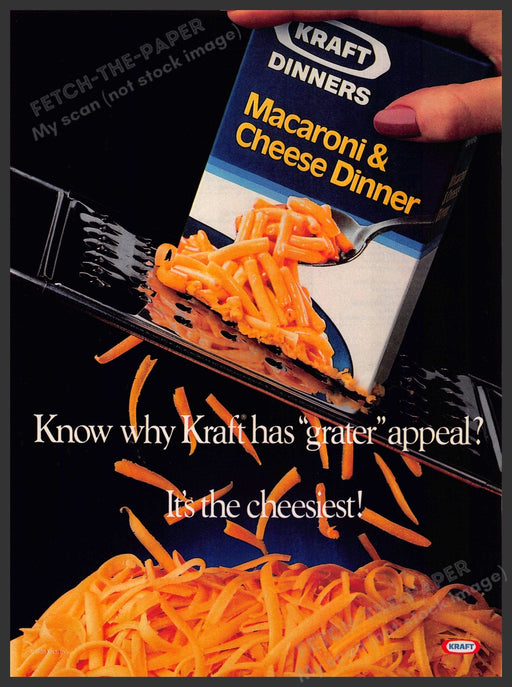Kraft Macaroni & Cheese 1980s Magazine Print Advertisement 1986 "Grater" Appeal Kraft