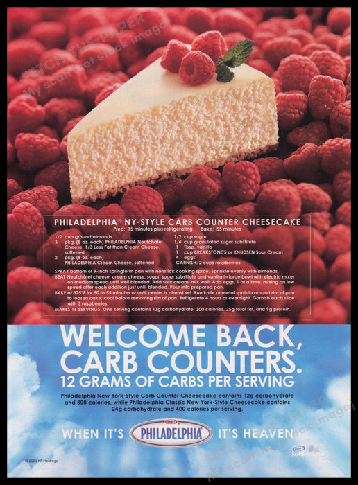 Kraft Philadelphia Cream Cheese 2000s Print Advertisement Ad 2004 Recipe Fetch the Paper!